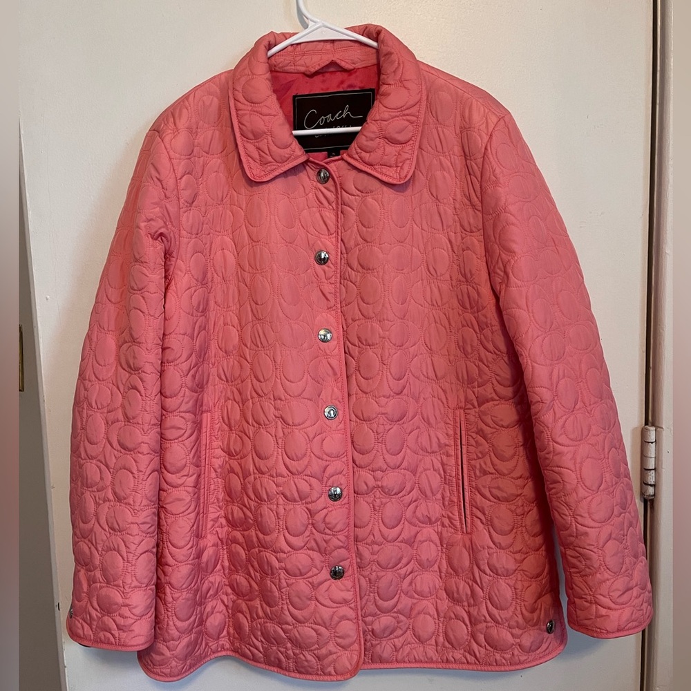 Coach quilted dusty rose jacket